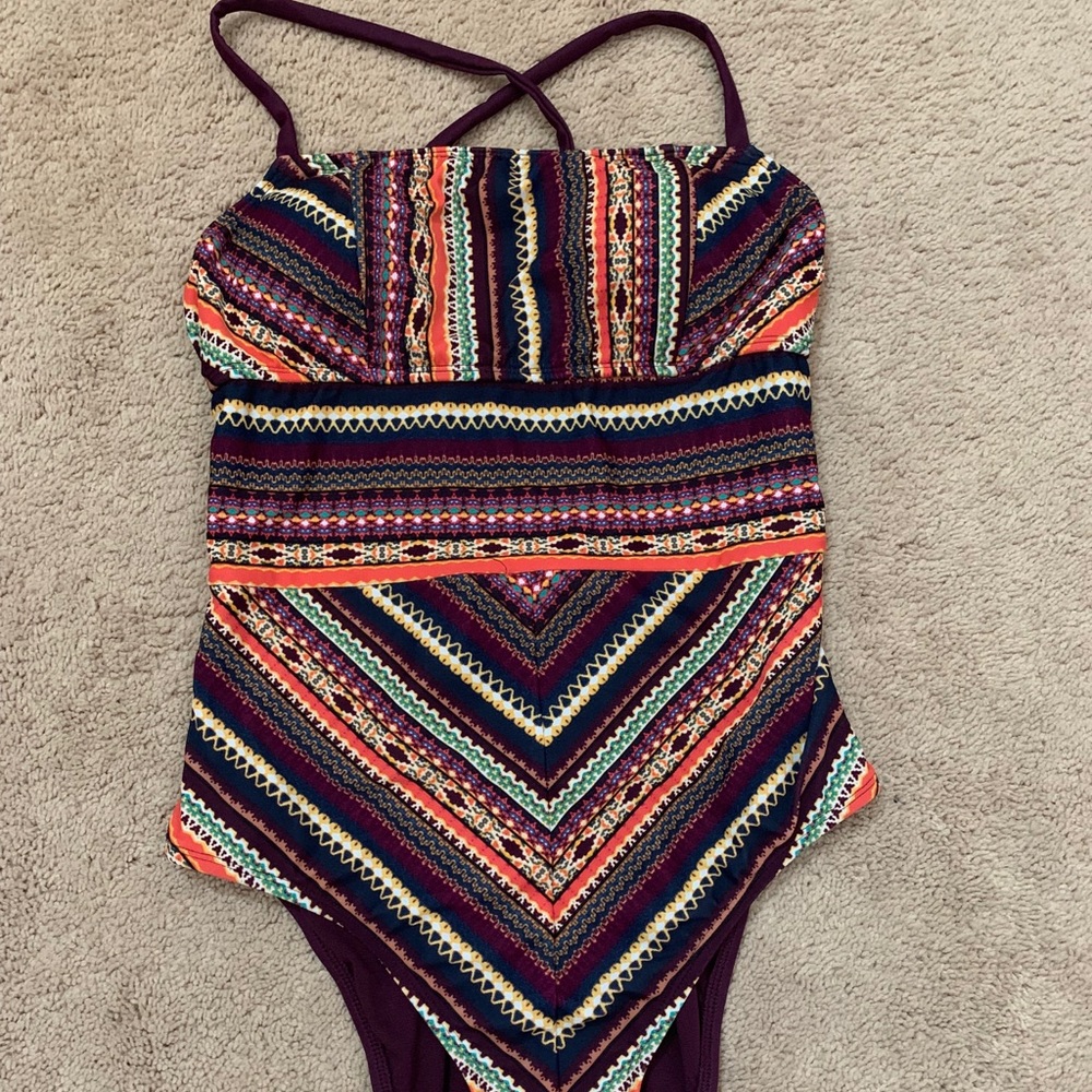 Mossimo (L) one piece multi colored swim suit